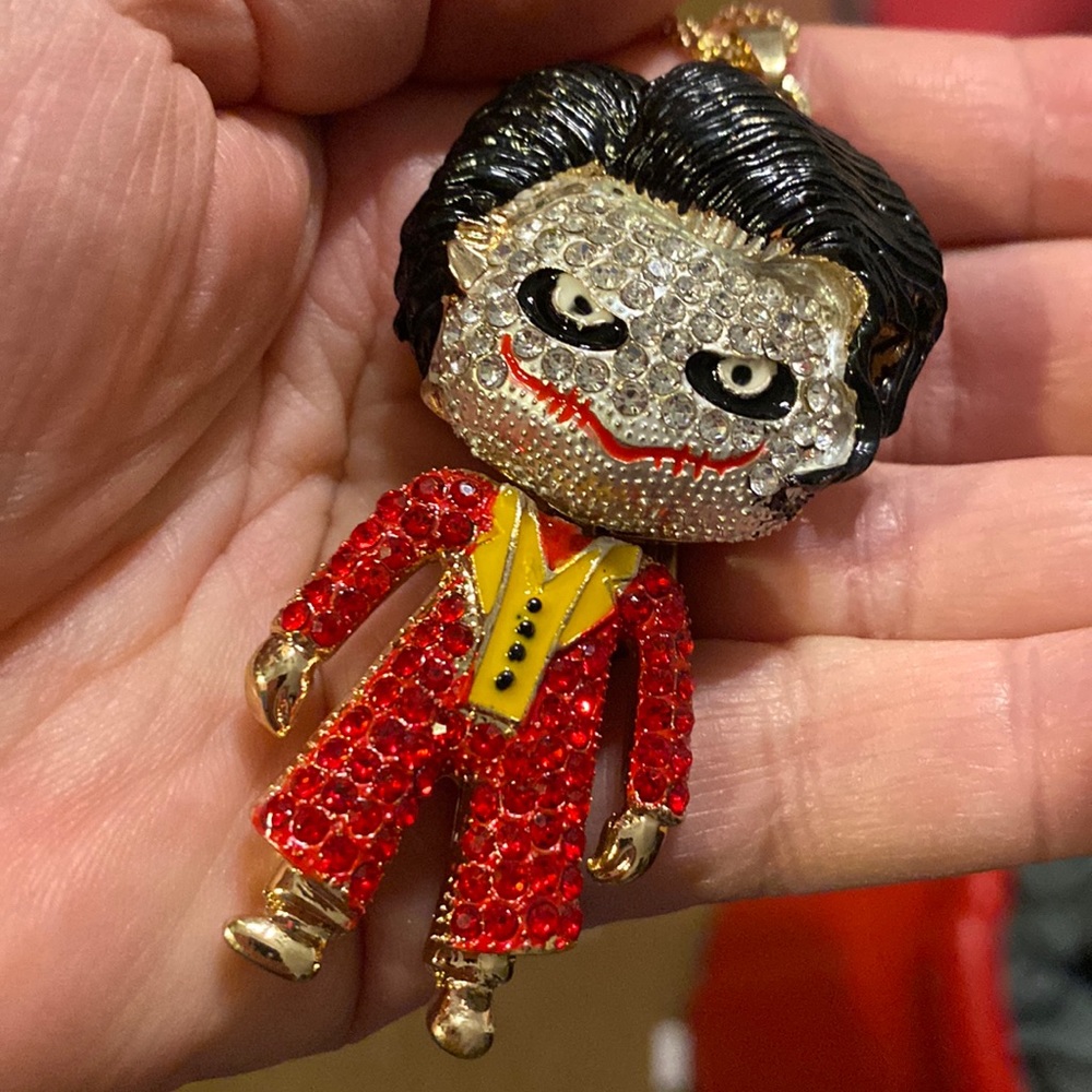 Red crystal Frankenstein necklace